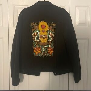 NWT black Teddy Denim Jacket